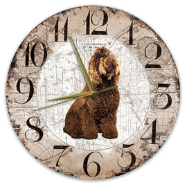 Creatief Art Houten Klok - 30cm - Hond - Barbet