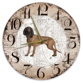 Creatief Art Houten Klok - 30cm - Hond - Beierse Bergzweethond