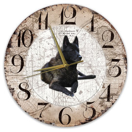 Creatief Art Horloge en bois - Chihuahua Black