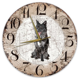 Creatief Art Horloge en bois - Chihuahua Black