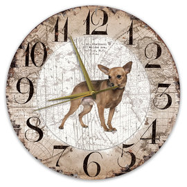 Creatief Art Horloge en bois - Chihuahua Black