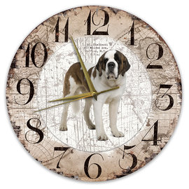 Creatief Art Houten Klok - 30cm - Hond - Sint Bernard