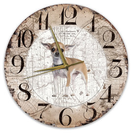 Creatief Art Horloge en bois - Chihuahua Black