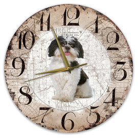 Creatief Art Horloge en bois - Chihuahua Black