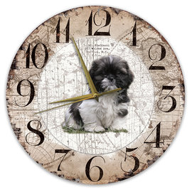 Creatief Art Horloge en bois - Chihuahua Black