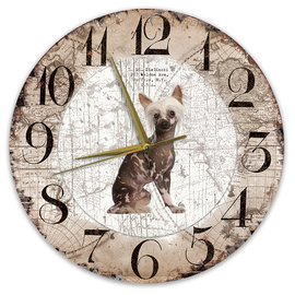 Creatief Art Horloge en bois - Chihuahua Black