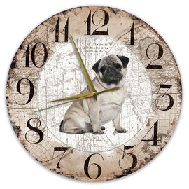 Creatief Art Horloge en bois - Chihuahua Black