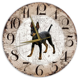 Creatief Art Houten Klok - 30cm - Hond - Doberman Pinscher