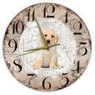 Creatief Art Houten Klok - 30cm - Hond - Labrador Pup