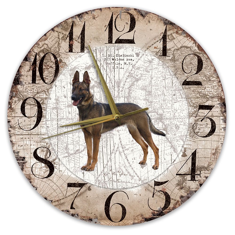 radioactiviteit niettemin Algebra Creatief Art - Houten Klok - 30cm - Hond - Duitse herder