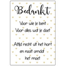 Creatief Art Spreukenbordje: Bedankt voor wie je bent, voor alles wat je doet! | Houten Tekstbord