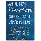 Creatief Art Spreukenbordje: Van al mijn favoriete ouders, sta jij zeker in mijn top2! | Houten Tekstbord