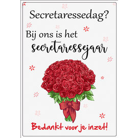 Creatief Art Spreukenbordje: Secretaressedag? Bij ons is het secretaressejaar! | Houten Tekstbord