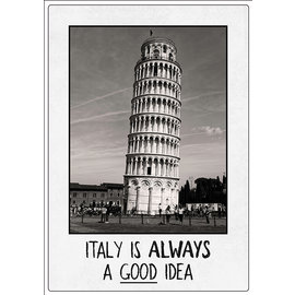 Creatief Art Spreukenbordje: Italy is always a good idea! | Houten Tekstbord