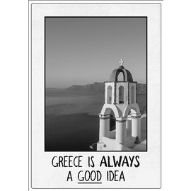 Creatief Art Spreukenbordje: Greece is always a good idea! | Houten Tekstbord