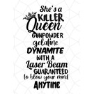 Creatief Art Spreukenbordje: She's a killer Queen (Songtekst) | Houten Tekstbord