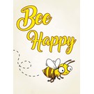 Creatief Art Spreukenbordje: Bee Happy! | Houten Tekstbord