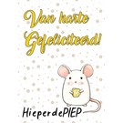 Creatief Art Spreukenbordje: Van harte gefeliciteerd, hieperdePIEP! | Houten Tekstbord