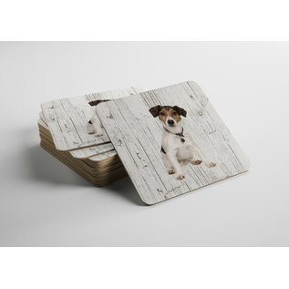 Creatief Art Hond Jack Russel | Houten Onderzetters 6 Stuks