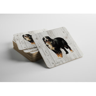 Creatief Art Hond Berner Senne | Houten Onderzetters 6 Stuks