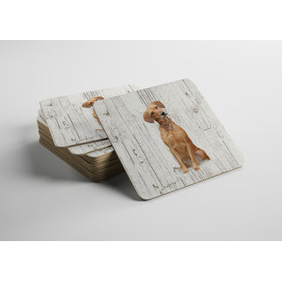 Creatief Art Hond labrador blond | Houten Onderzetters 6 Stuks