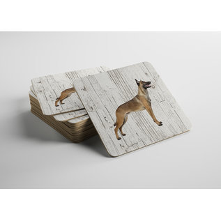 Creatief Art Hond Mechelse Herder | Houten Onderzetters 6 Stuks