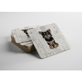 Creatief Art Hond Chihuahua | Houten Onderzetters 6 Stuks