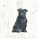 Creatief Art Hond Mopshond | Houten Onderzetters 6 Stuks