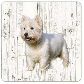 Creatief Art Hond West Highland White Terriër | Houten Onderzetters 6 Stuks