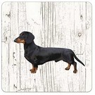 Creatief Art Hond Kortharige Teckel Zwart | Houten Onderzetters 6 Stuks
