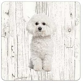 Creatief Art Hond Bichon Frisé | Houten Onderzetters 6 Stuks