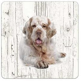 Creatief Art Hond Clumber Spaniel | Houten Onderzetters 6 Stuks