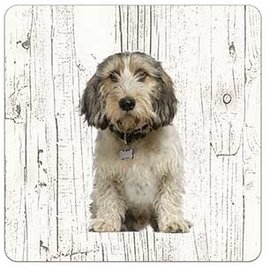 Creatief Art Hond Petit Basset Griffon Vendéen | Houten Onderzetters 6 Stuks