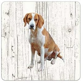 Creatief Art Hond Foxhound | Houten Onderzetters 6 Stuks