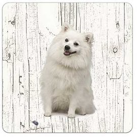 Creatief Art Hond Japanse Spits | Houten Onderzetters 6 Stuks
