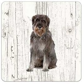 Creatief Art Hond Riesenschnauzer | Houten Onderzetters 6 Stuks