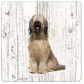 Creatief Art Hond Briard | Houten Onderzetters 6 Stuks