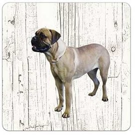 Creatief Art Hond Bullmastiff | Houten Onderzetters 6 Stuks