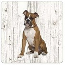 Creatief Art Hond Boxer bruin | Houten Onderzetters 6 Stuks