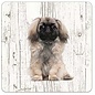 Creatief Art Hond Pekingees | Houten Onderzetters 6 Stuks