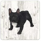 Creatief Art Hond Buldog zwart | Houten Onderzetters 6 Stuks