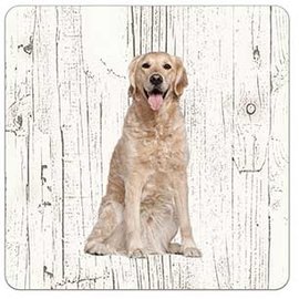 Creatief Art Hond Golden Retriever | Houten Onderzetters 6 Stuks