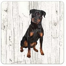 Creatief Art Hond Rottweiler | Houten Onderzetters 6 Stuks