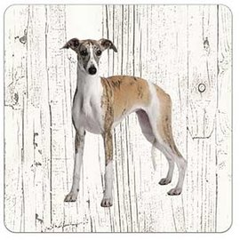 Creatief Art Hond Greyhound | Houten Onderzetters 6 Stuks