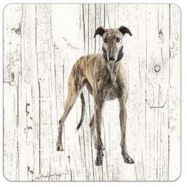 Creatief Art Hond Greyhound | Houten Onderzetters 6 Stuks