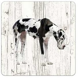 Creatief Art Hond Duitse dog | Houten Onderzetters 6 Stuks
