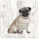 Creatief Art Hond Mopshond | Houten Onderzetters 6 Stuks