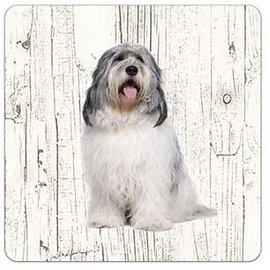 Creatief Art Hond Bobtail Terrier | Houten Onderzetters 6 Stuks