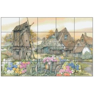 Pixel Hobby Pixel Hobby 20 Grundplatten - Landschaft mit Windmühle