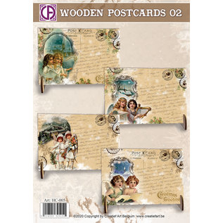 Creatief Art Cartes postales en bois 02